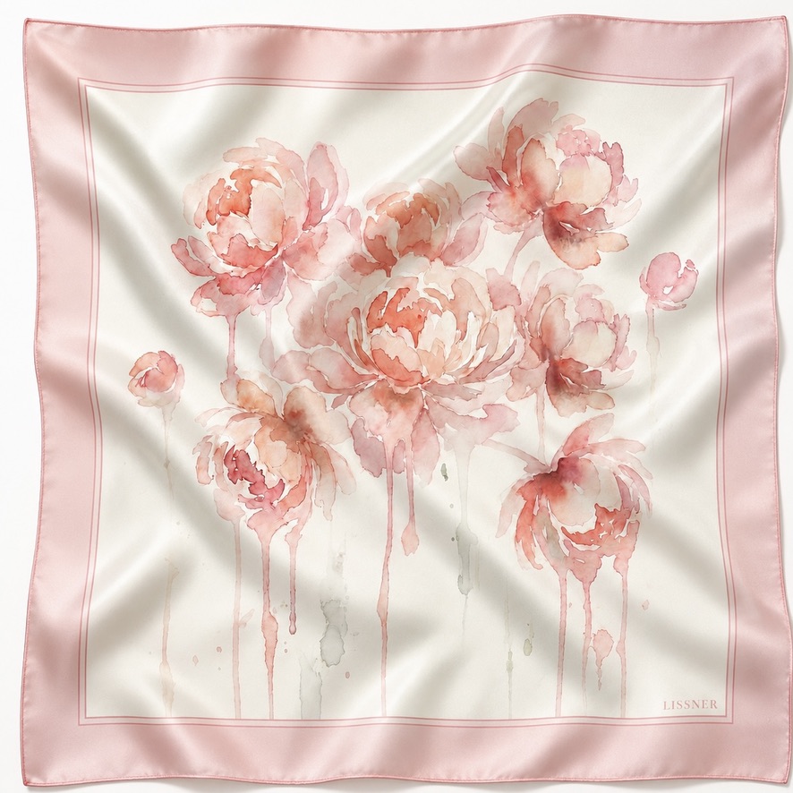 The LISSNER No. 01 — Peony silk scarf